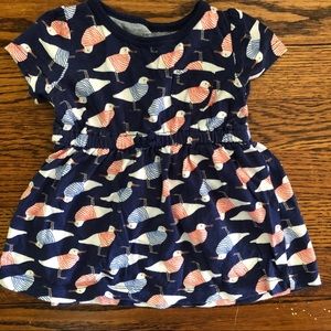 Carter’s Navy Blue Bird Print Dress size 6 months